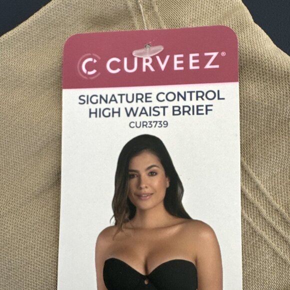 Curveez Signature Control Women's M High Waist Brief Nude Beige NWT - Picture 6 of 13